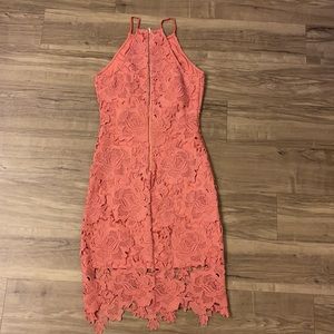 Lace overlay dress